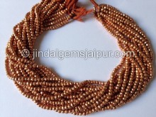 Copper Pyrite Faceted Roundelle Shape Beads